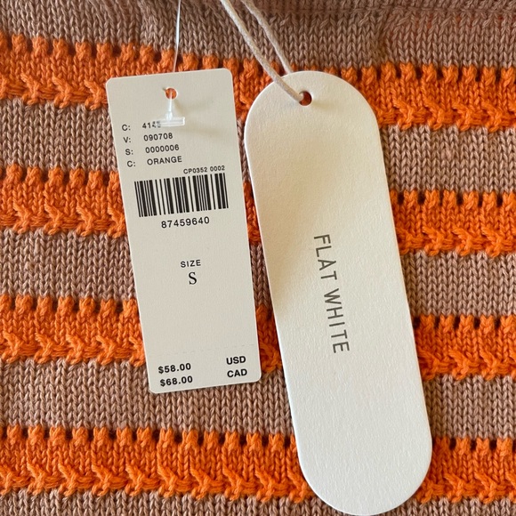 Anthropologie Flat White orange and tan, striped knit set.  NWT - Picture 6 of 6